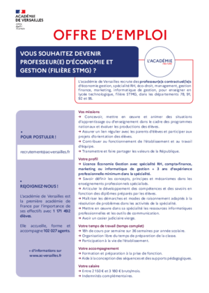 Couverture de Professeur Economie gestion STMG