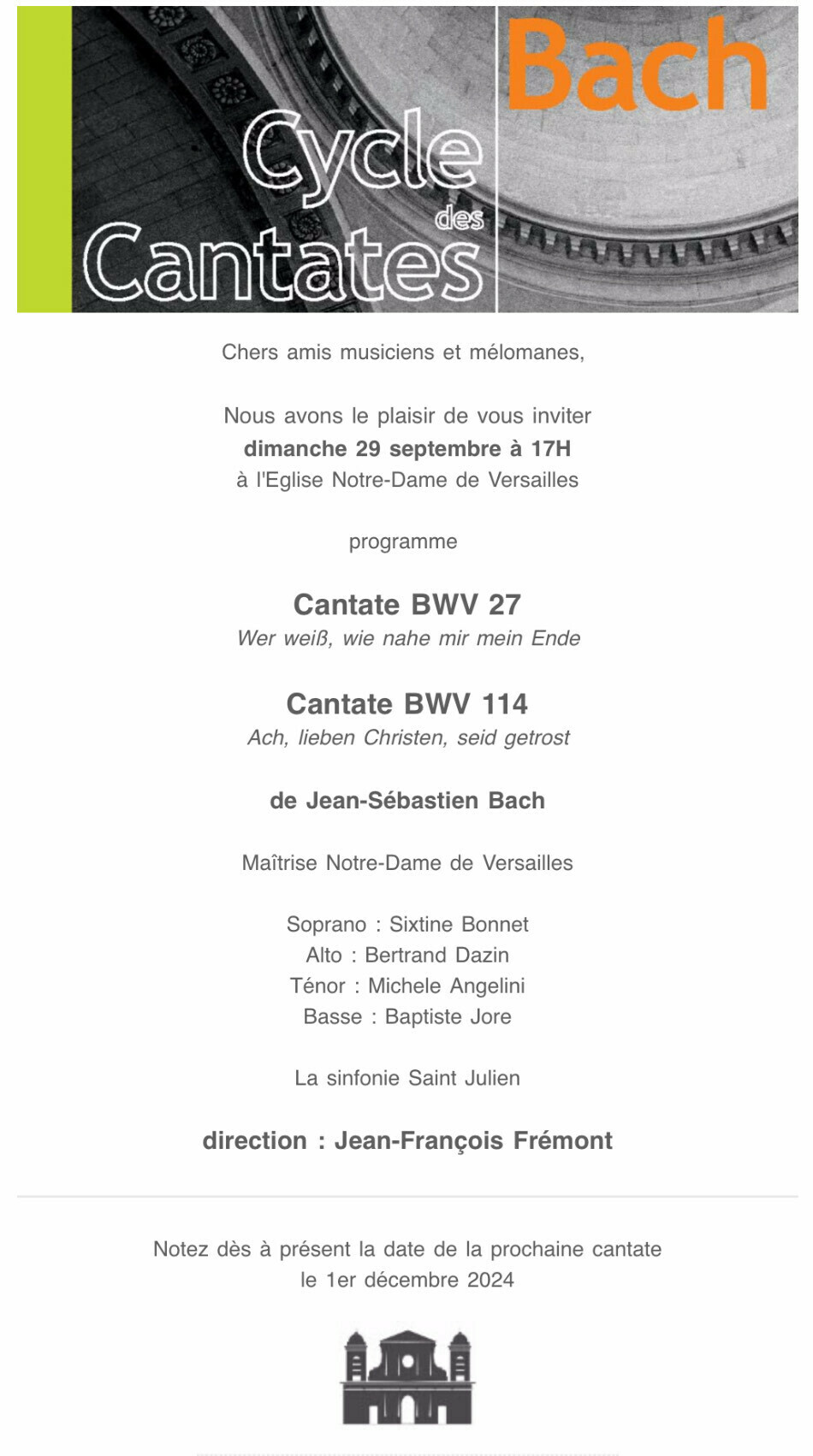 Concert du Cycle des Cantates de Bach (1/1)